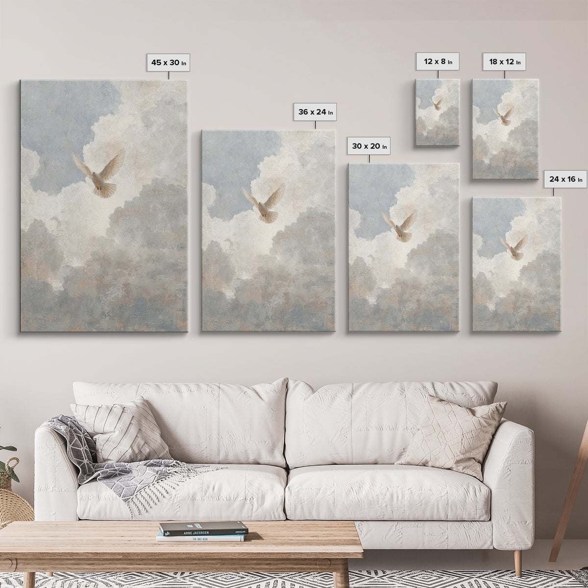 Cloudborne Peace – Framed Canvas Print – Christian Wall Art – Christian Art Canvas – Minimalist Christian Art – Subtle Christian Art – Chri