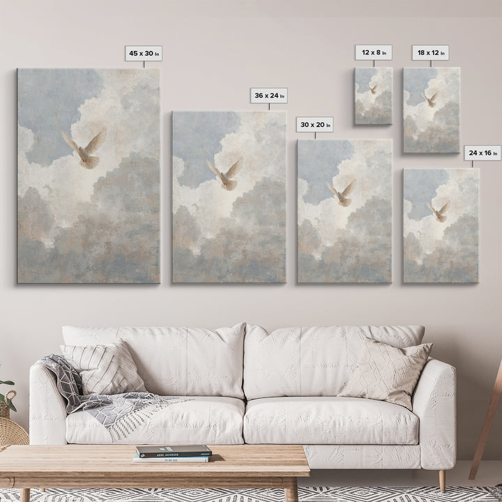 Cloudborne Peace – Framed Canvas Print – Christian Wall Art – Christian Art Canvas – Minimalist Christian Art – Subtle Christian Art – Chri