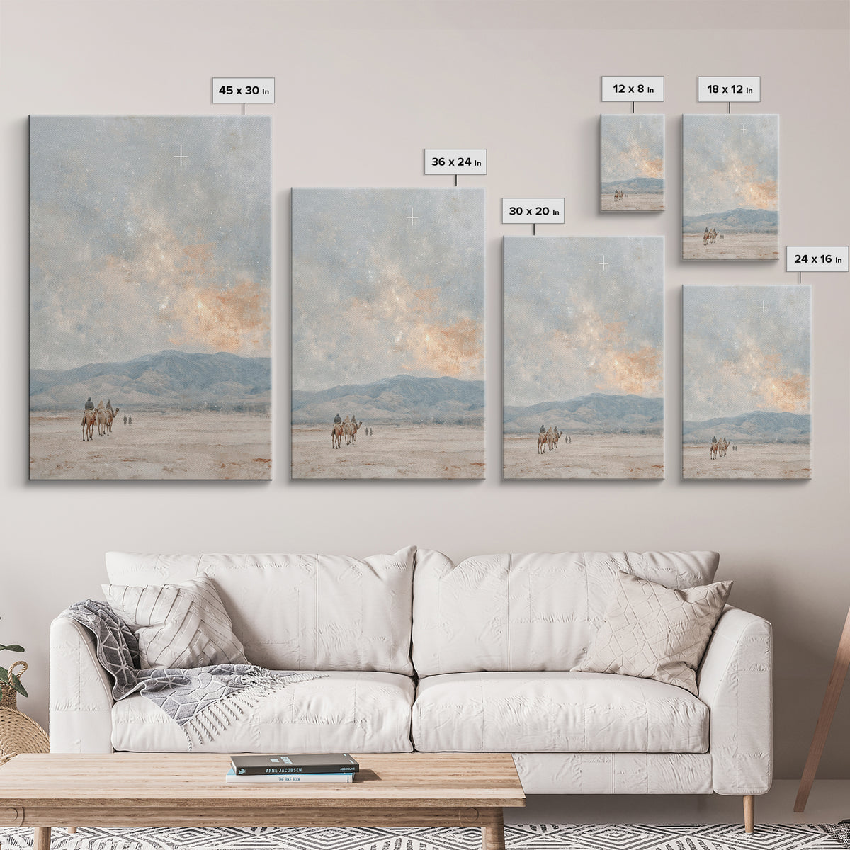 Starry Pilgrims Journey – Framed Canvas Print – Christian Wall Art – Christian Art Canvas – Christmas Art – Christian Christmas Art – Uniqu