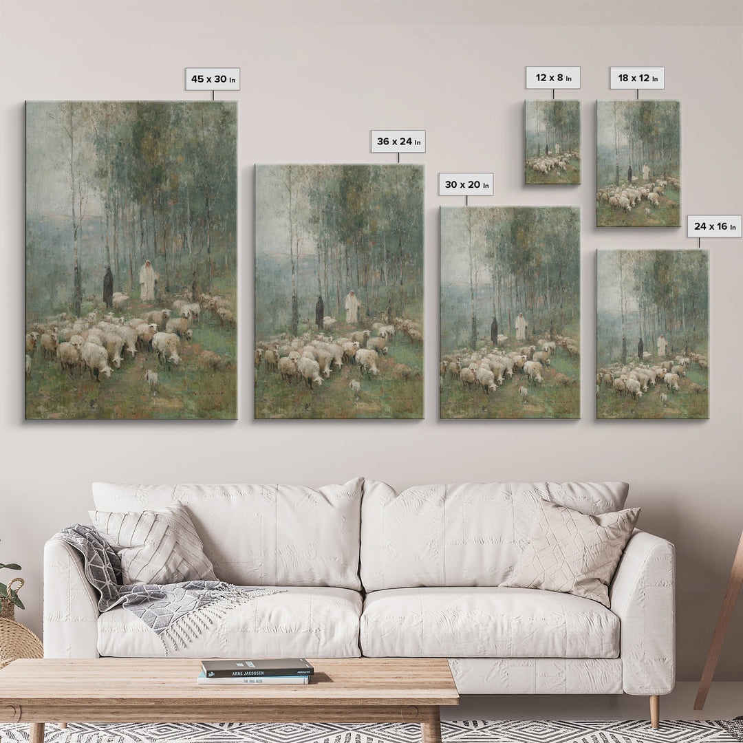 Pasture Of Grace – Framed Canvas Print – Christian Art Canvas – Christian Wall Art – Christian Painting – Subtle Christian Art – Christian