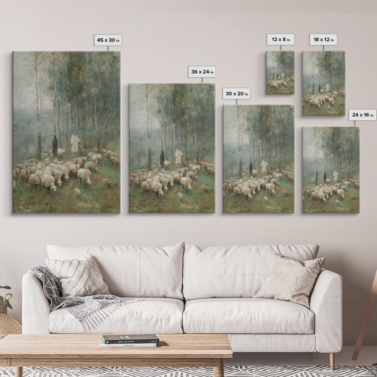 Pasture Of Grace – Framed Canvas Print – Christian Art Canvas – Christian Wall Art – Christian Painting – Subtle Christian Art – Christian
