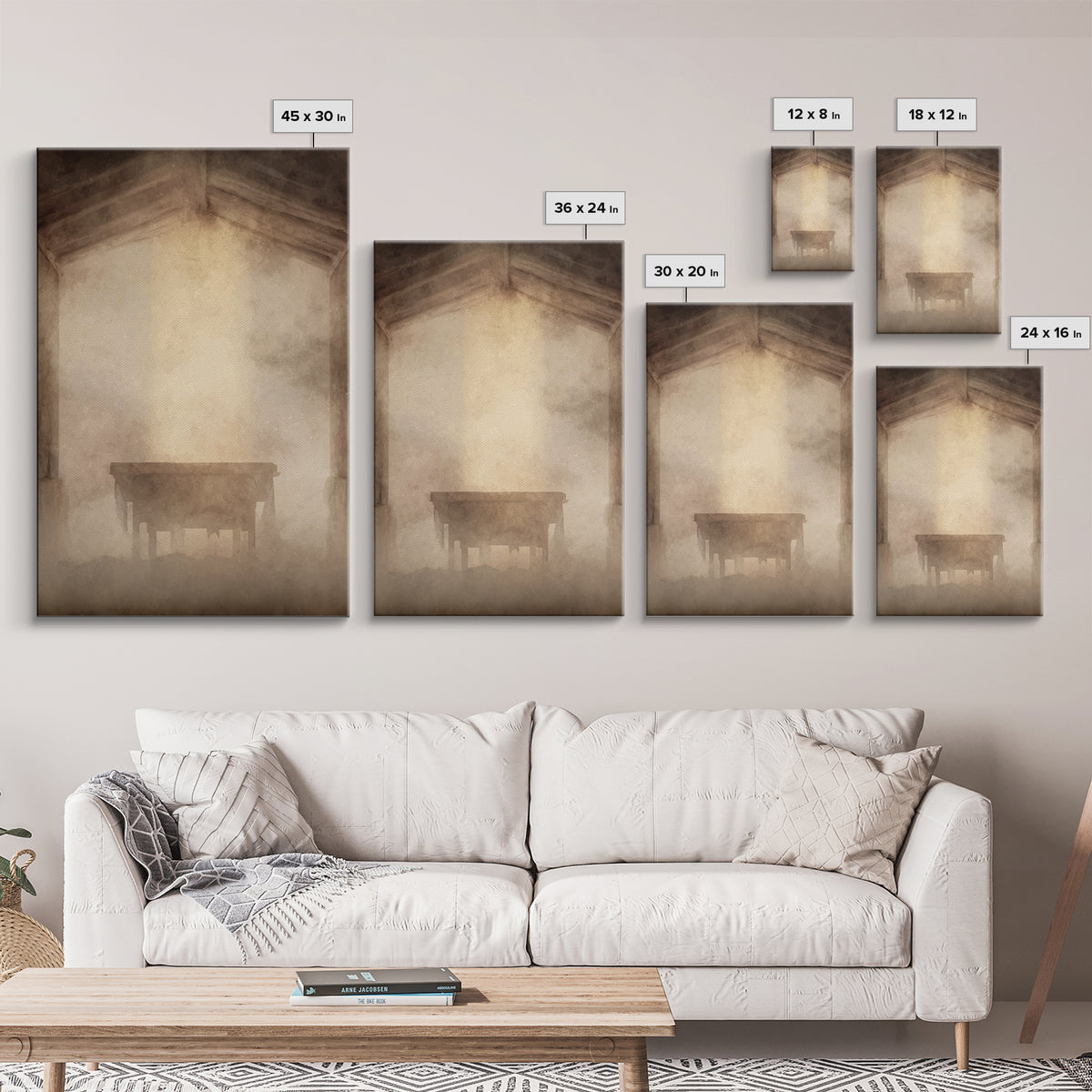 Sanctuary Light, Framed Canvas Print, Christian Art Canvas, Christian Wall Art, Subtle Christian Art, Modern Christian Art, Christian Decor
