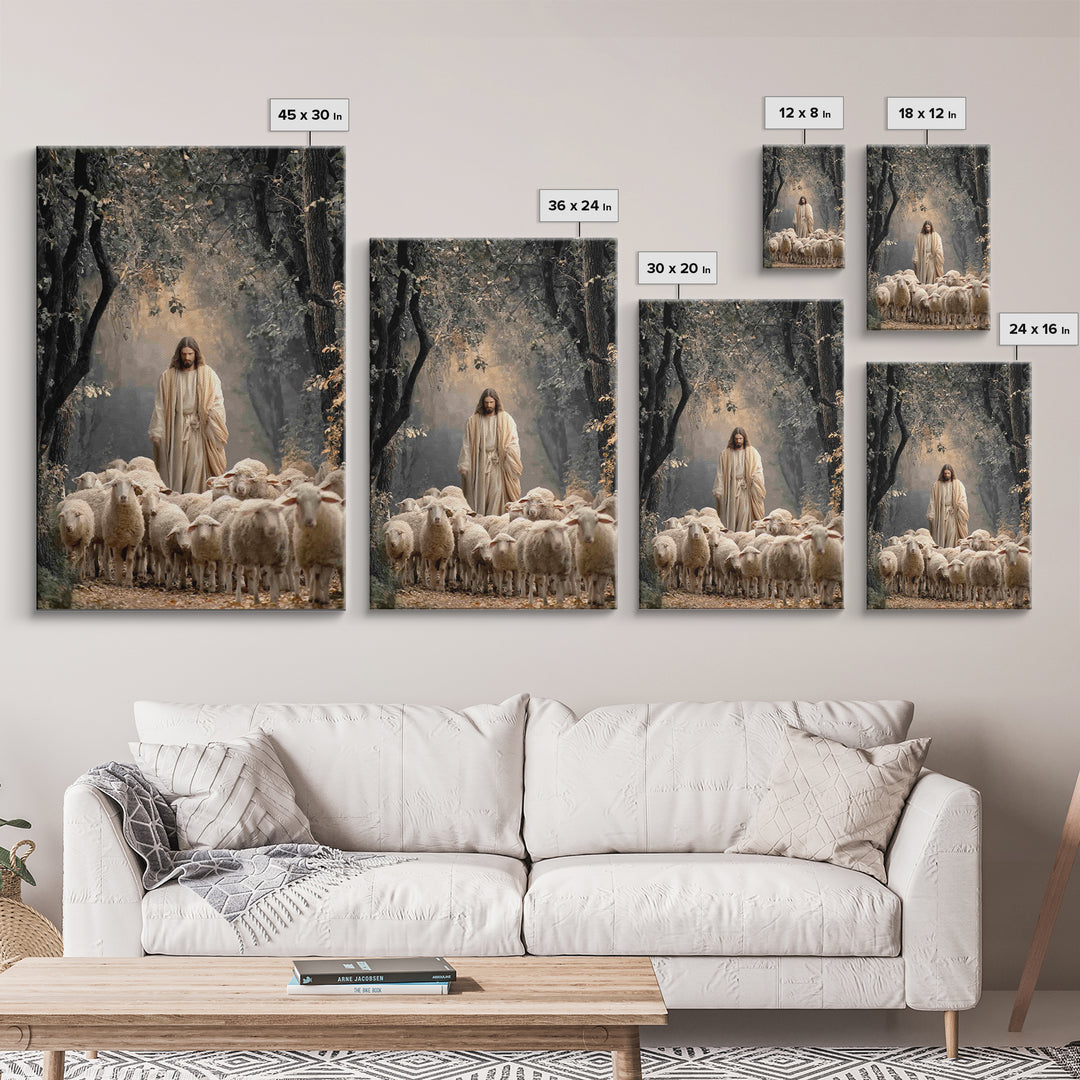 Divine Path Guide – Framed Canvas Print – Jesus Painting – Christian Wall Art – Christian Art Canvas – Large Christian Painting – Christian
