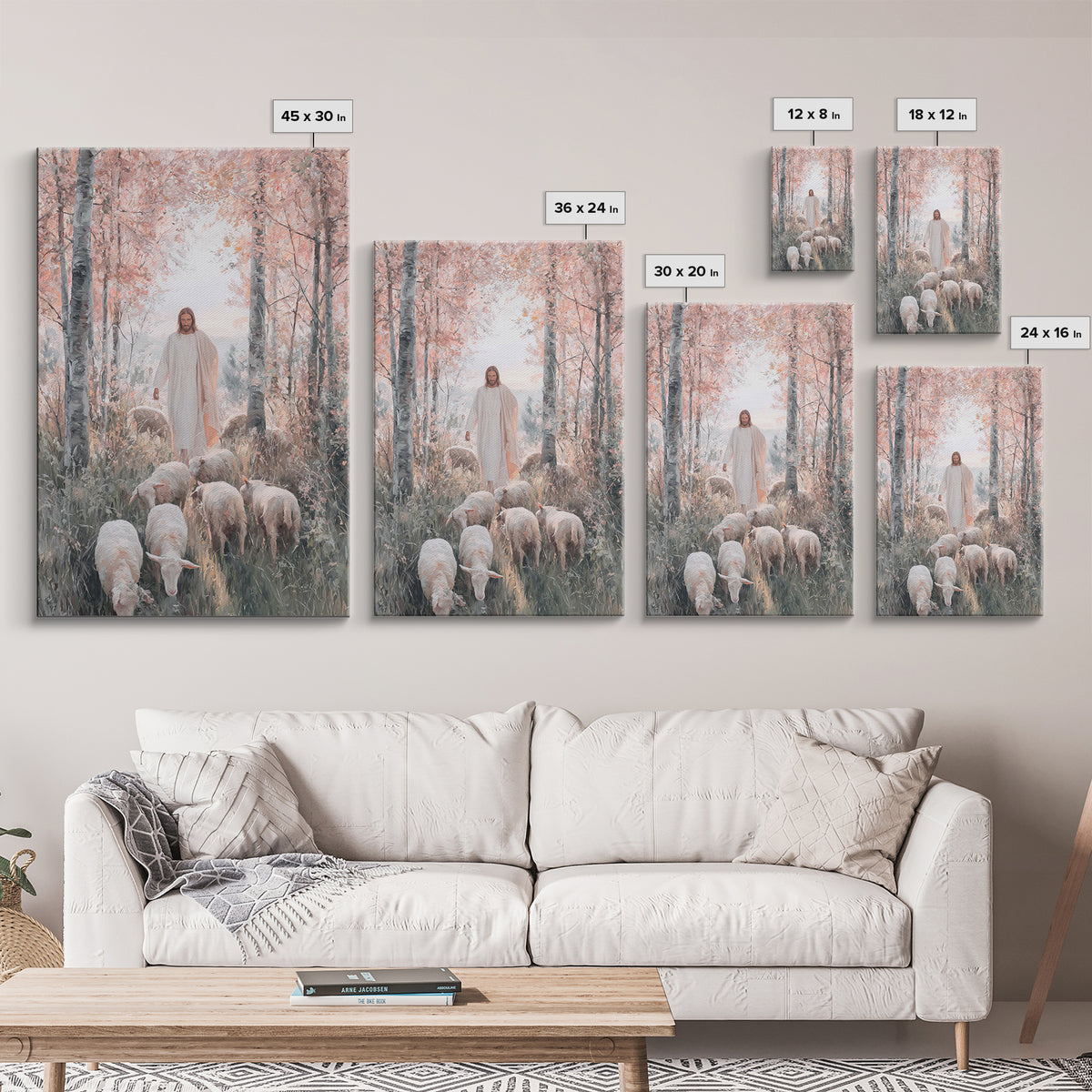 Autumn Grace Walk – Framed Canvas Print – Christian Art Canvas – Jesus Painting – Christian Wall Art – Christian Christmas Art – Modern Chr