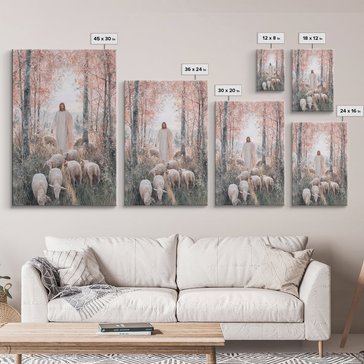 Autumn Grace Walk – Framed Canvas Print – Christian Art Canvas – Jesus Painting – Christian Wall Art – Christian Christmas Art – Modern Chr