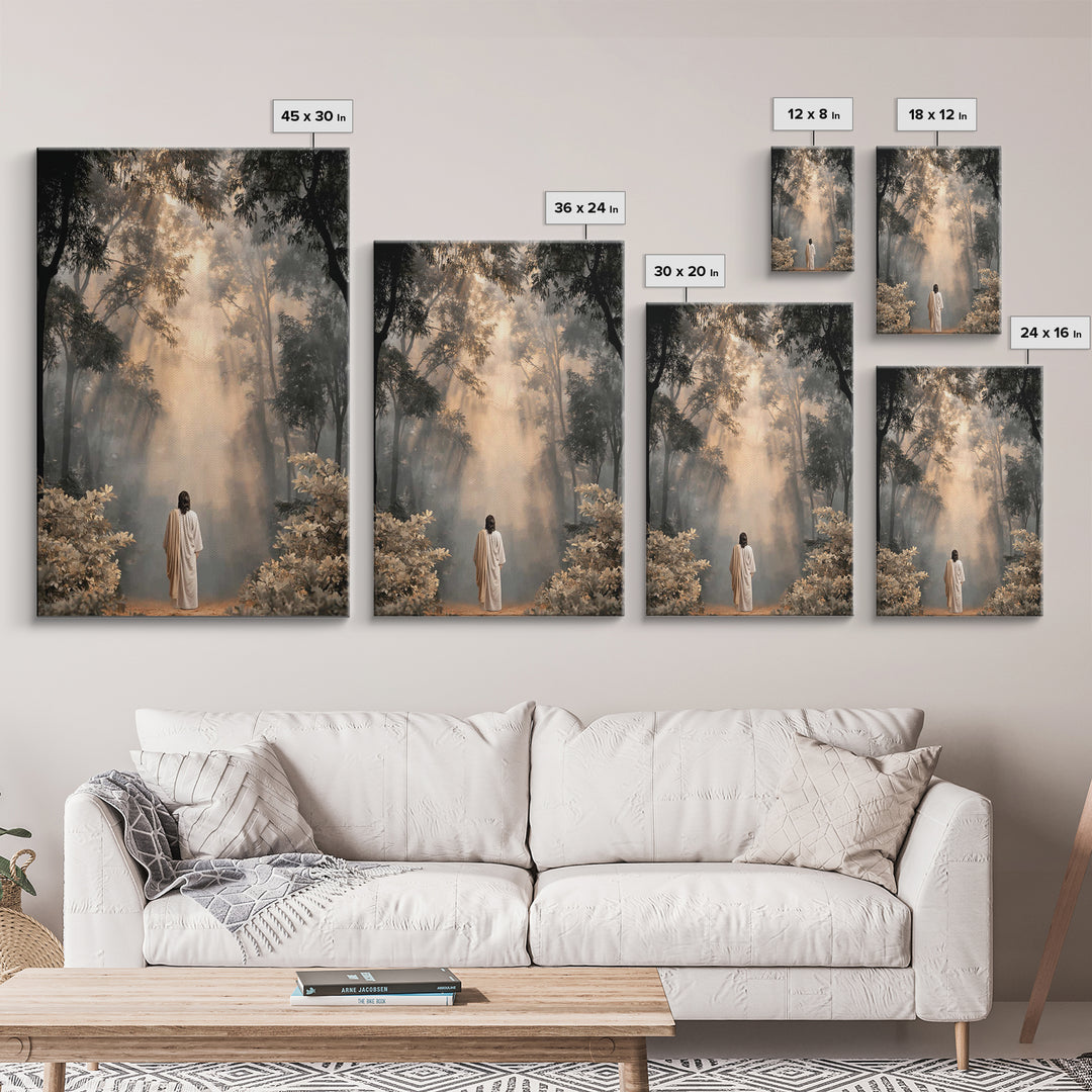 Heavenlit Journey – Framed Canvas Print – Christian Wall Art – Christian Art Canvas – Moody Christian Art – Christian Painting – Christmas