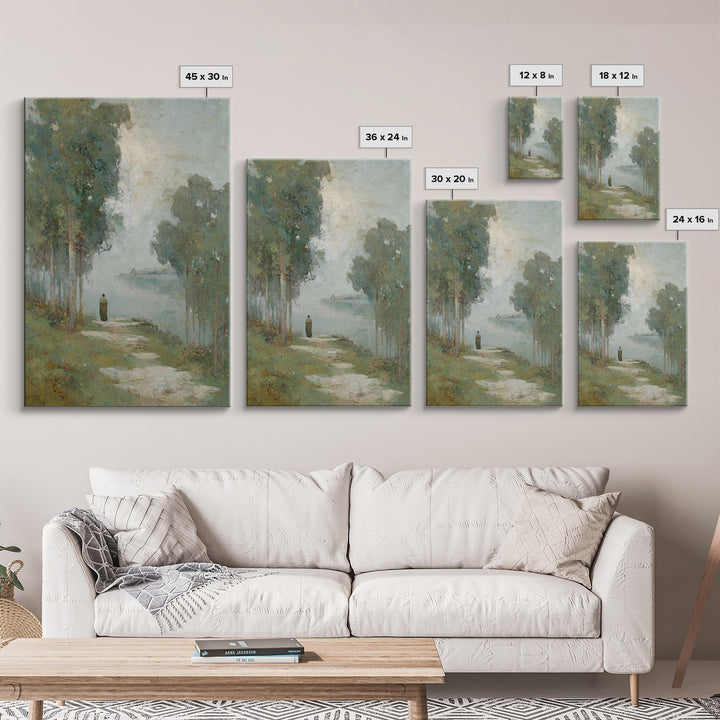 Quiet Pilgrim Way – Framed Canvas Print – Christian Art Canvas – Christian Wall Art – Vintage Christian Art – Christmas Wall Art – Christia