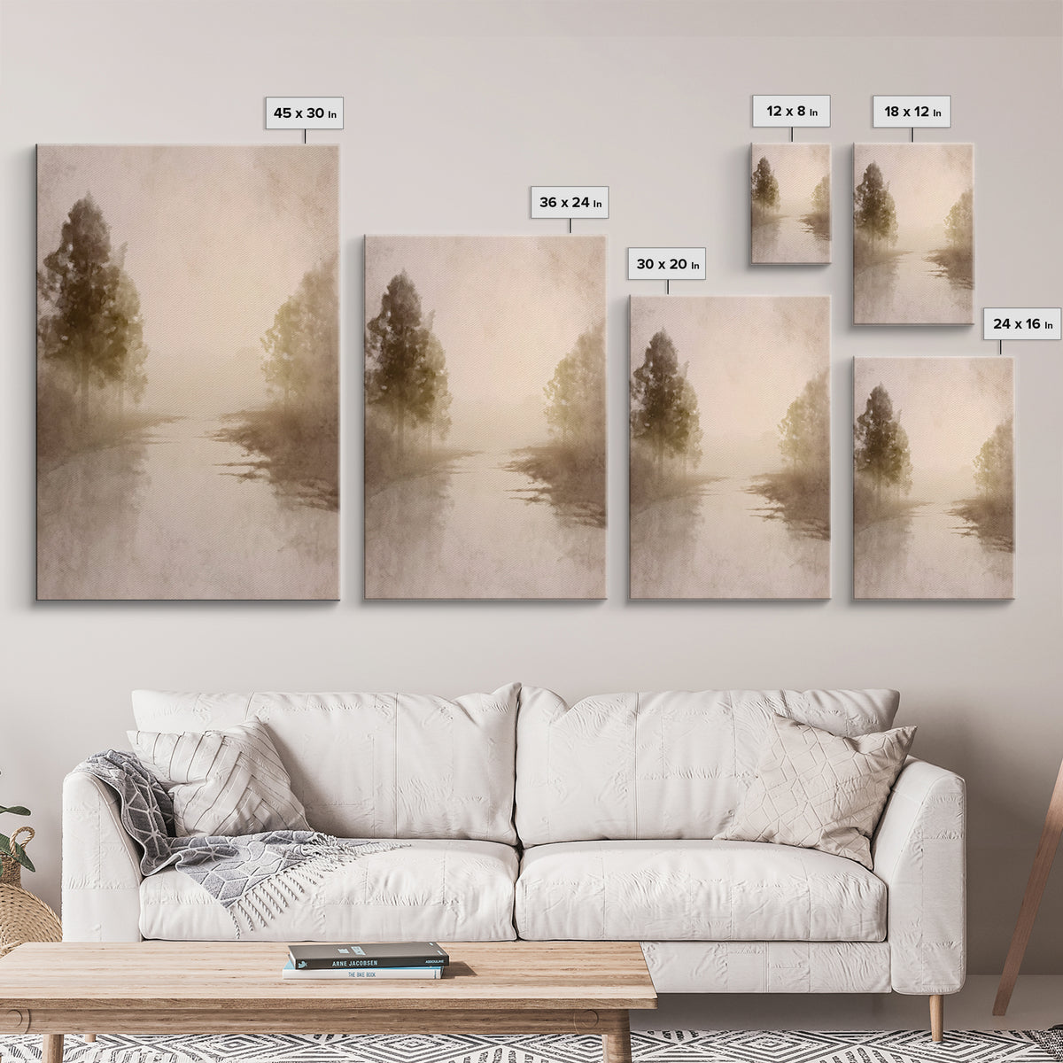 Misty River Hope – Framed Canvas Print – Christian Art Canvas – Christian Wall Art – Subtle Christian Art – Christmas Art – Christian Decor