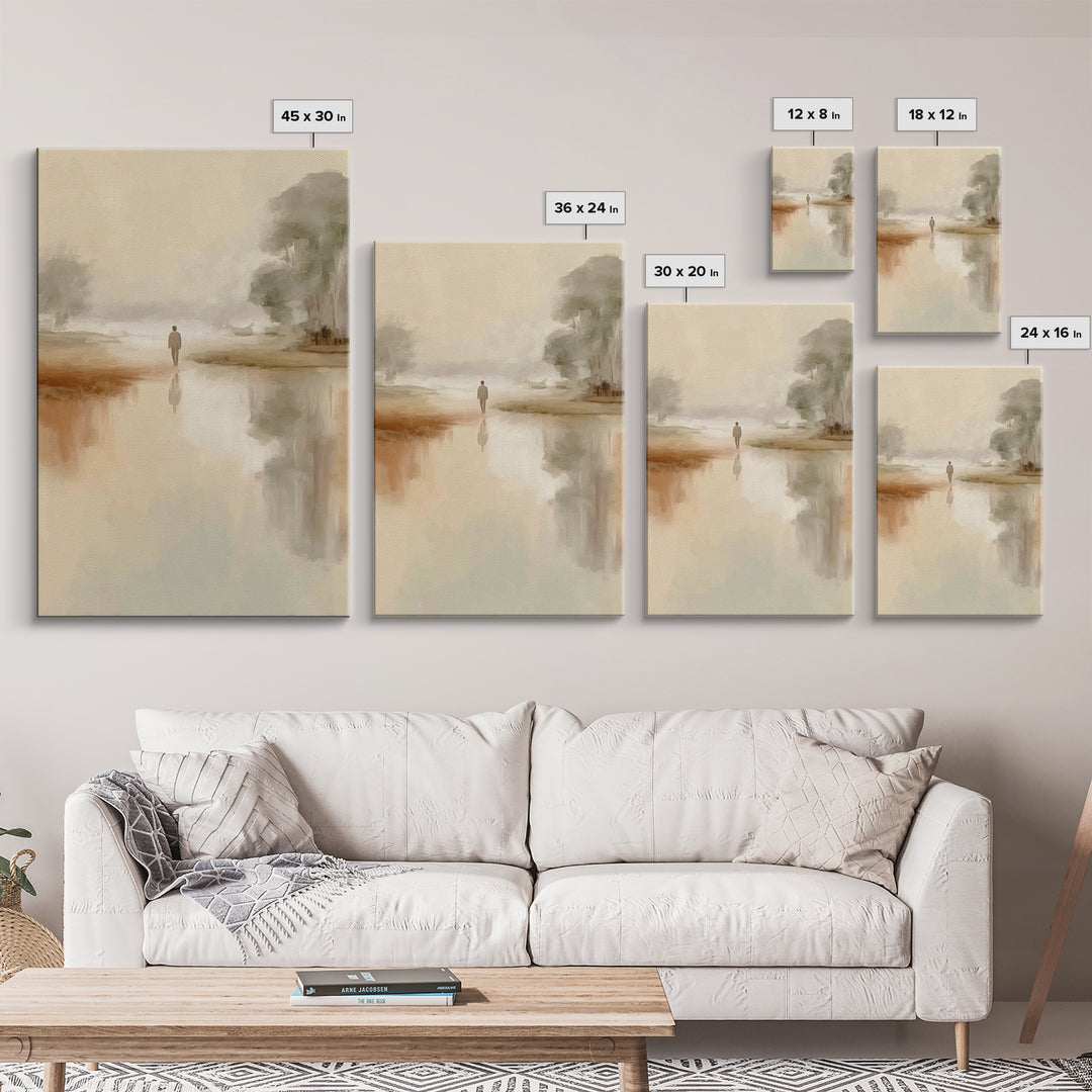 Silent Horizon | Framed Canvas Print | Christian Art | Christian Wall Art | Minimalist Christian Art | Jesus Painting | Christian Christmas