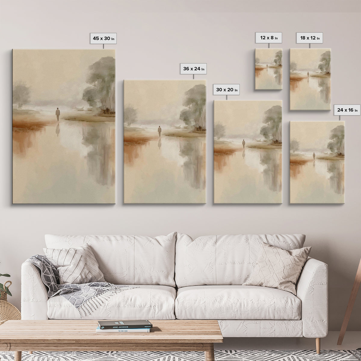 Silent Horizon | Framed Canvas Print | Christian Art | Christian Wall Art | Minimalist Christian Art | Jesus Painting | Christian Christmas