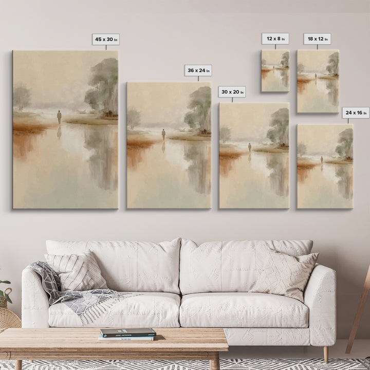 Silent Horizon | Framed Canvas Print | Christian Art | Christian Wall Art | Minimalist Christian Art | Jesus Painting | Christian Christmas