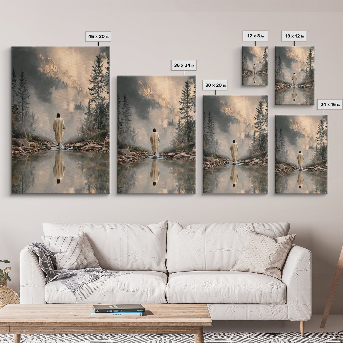 Mountain Refuge | Framed Canvas Print | Christian Art Canvas | Jesus Painting | Christian Decor For Home | Large Christian Art | Christmas