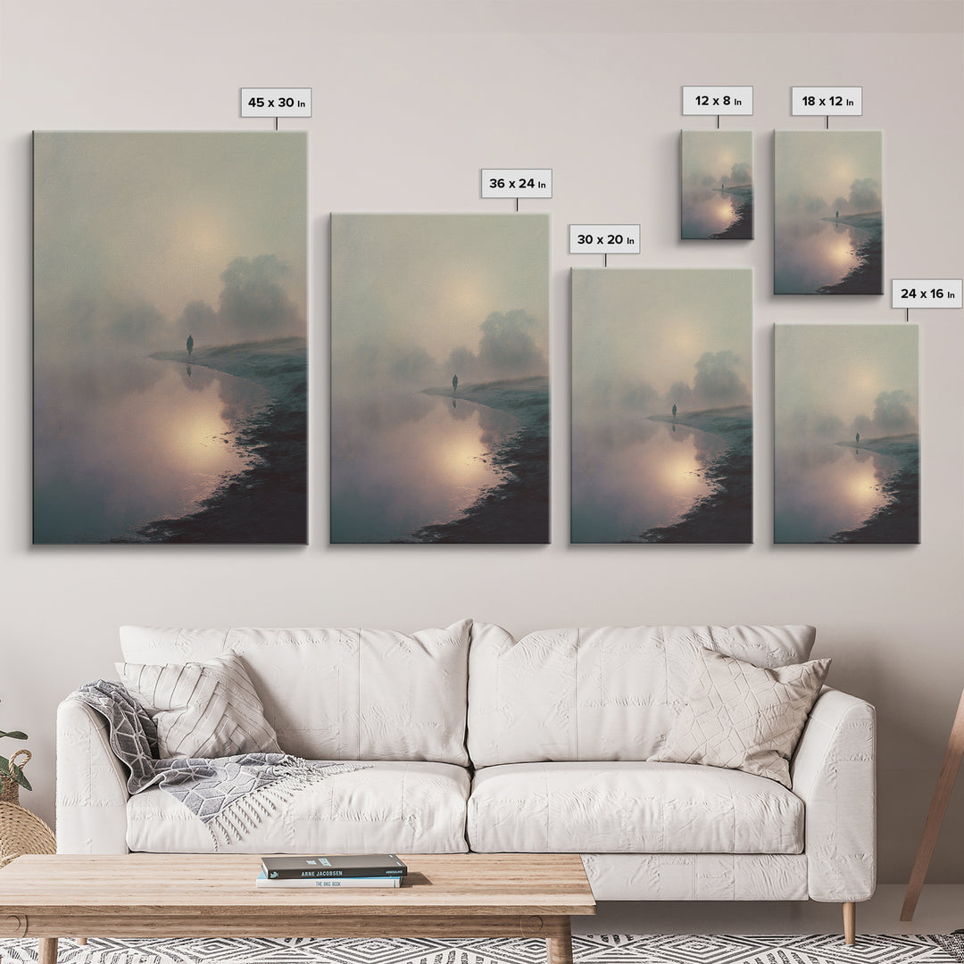 Twilight Journey, Framed Canvas Print, Christian Paintings, Jesus Art Print, Christian Art Gift, Moody Christian Art, Christmas Wall Art