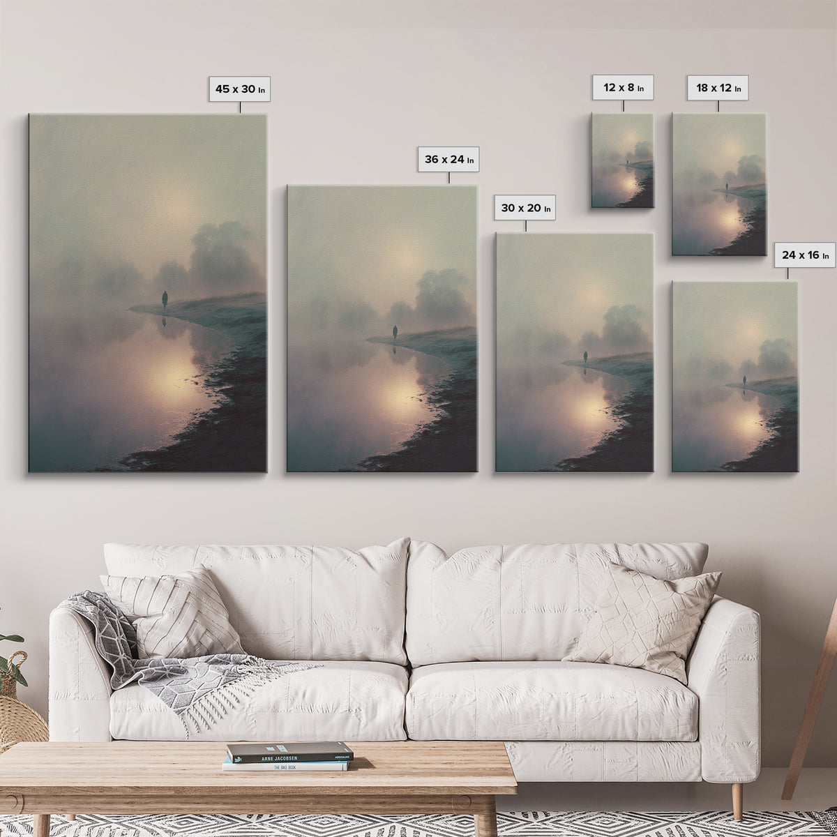 Twilight Journey, Framed Canvas Print, Christian Paintings, Jesus Art Print, Christian Art Gift, Moody Christian Art, Christmas Wall Art