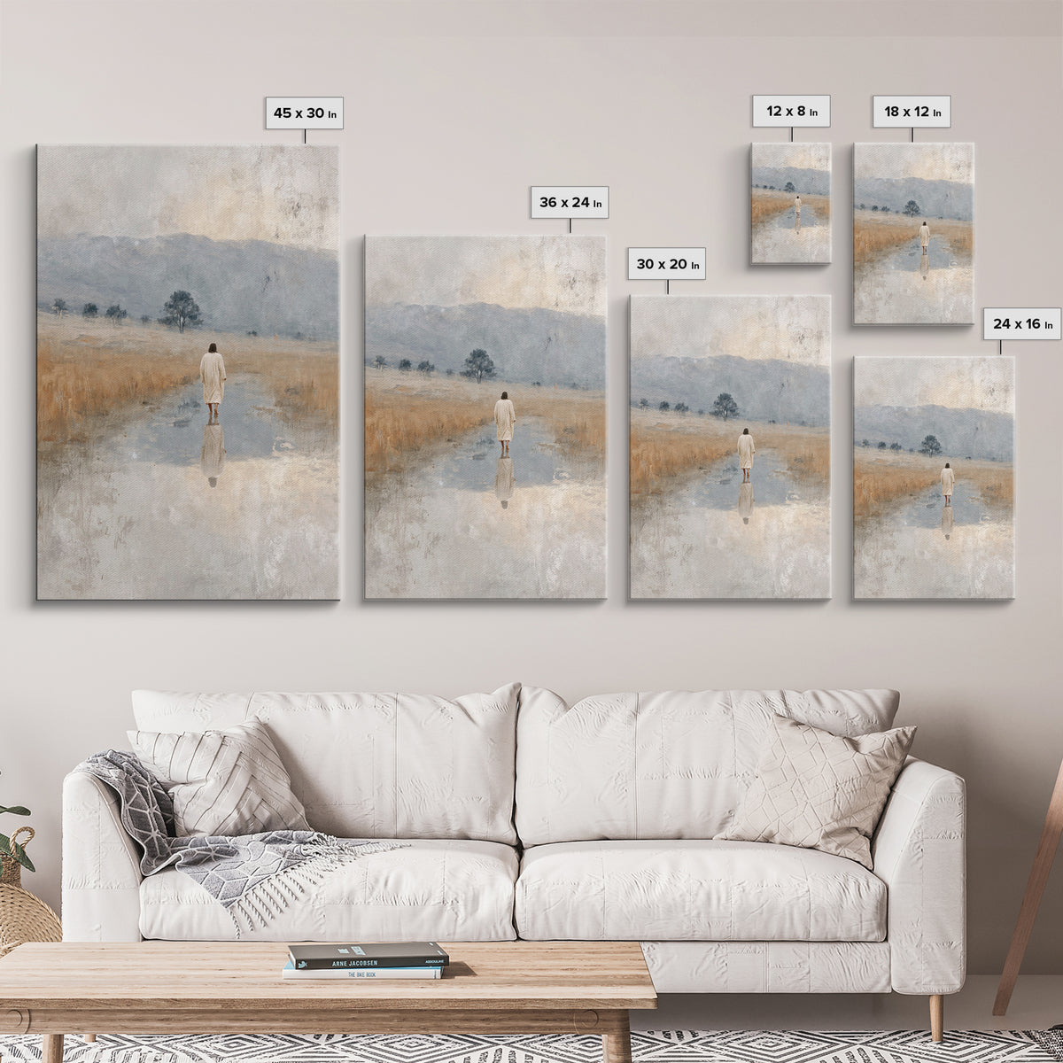 Sacred Plains | Framed Canvas Print | Christian Art Canvas | Large Jesus Painting | Christian Christmas Art | Christian Art Gift | Vintage