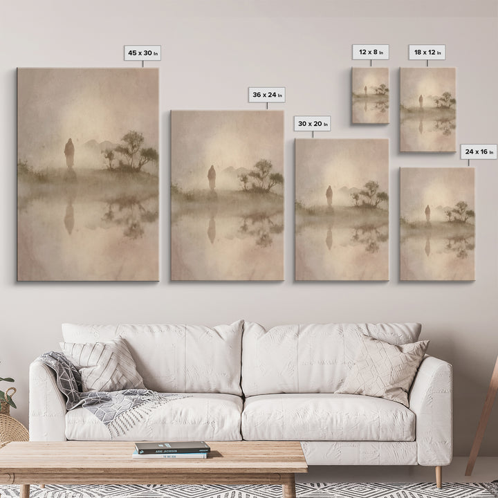 Desert Halo – Framed Canvas Print – Christian Art – Christian Wall Art – Jesus Painting – Christian Christmas Decorations – Modern Christia