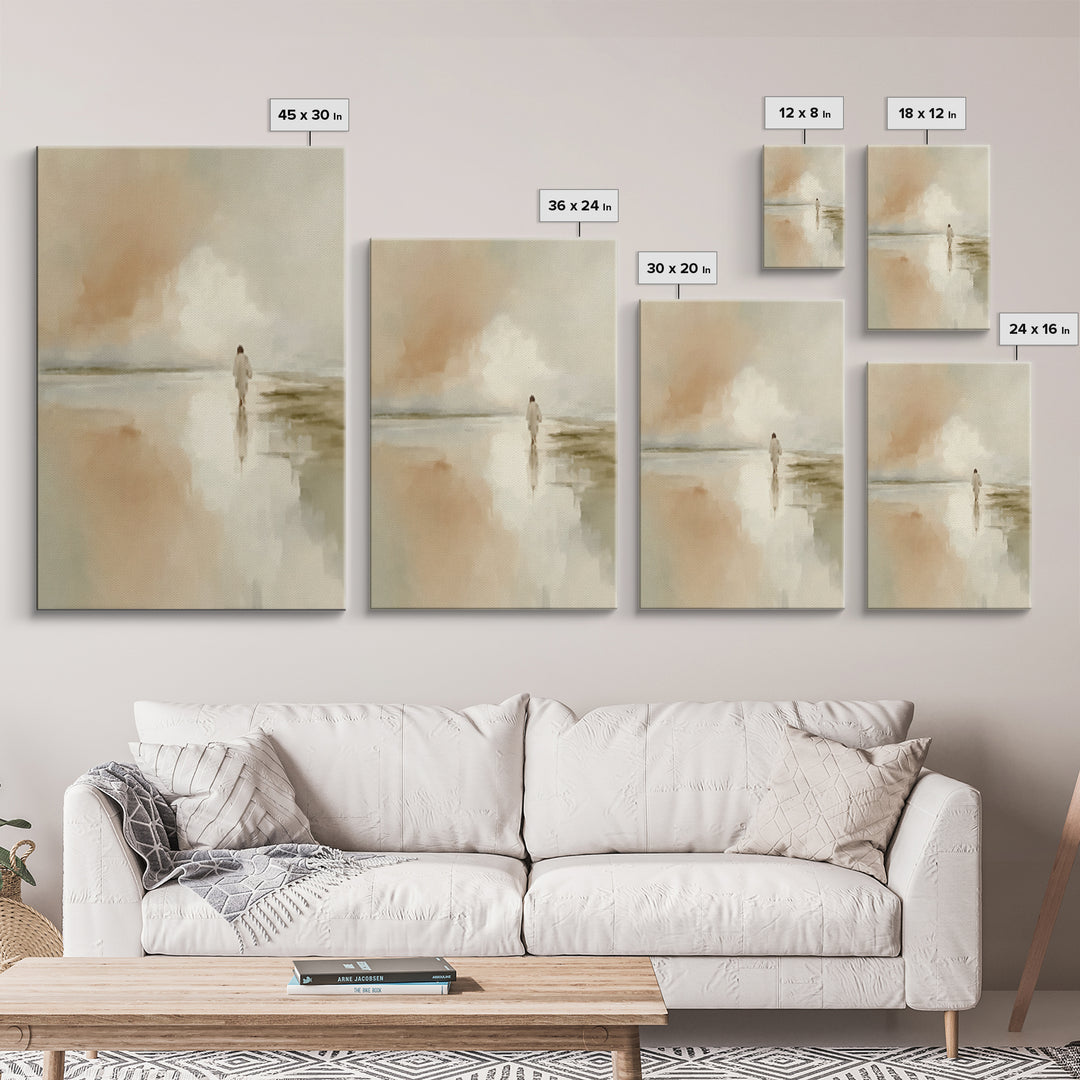 Graceful Shore Path | Framed Canvas Print | Christian Wall Art | Christian Art Canvas | Modern Christian Art | Subtle Christian Art | Chris