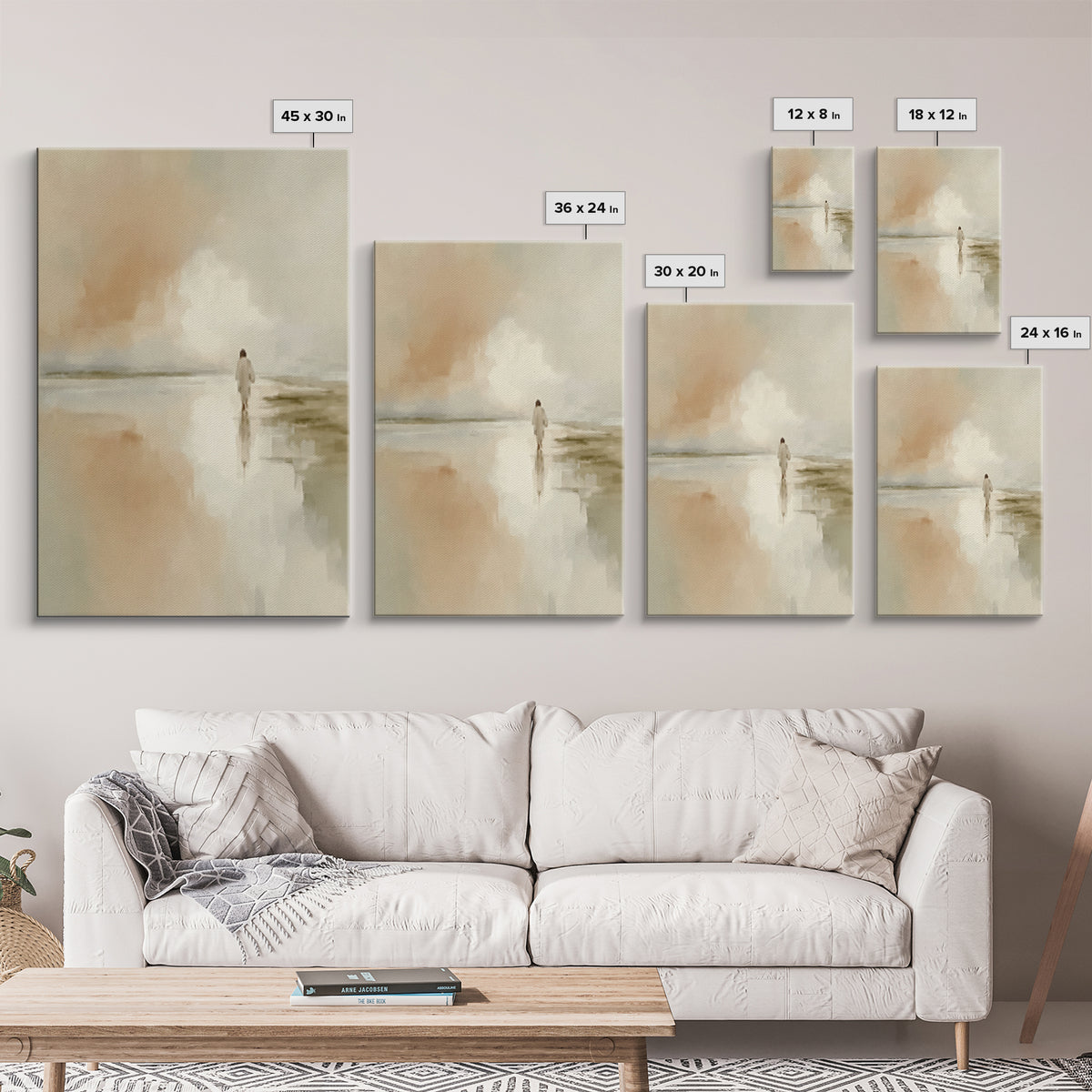 Graceful Shore Path | Framed Canvas Print | Christian Wall Art | Christian Art Canvas | Modern Christian Art | Subtle Christian Art | Chris