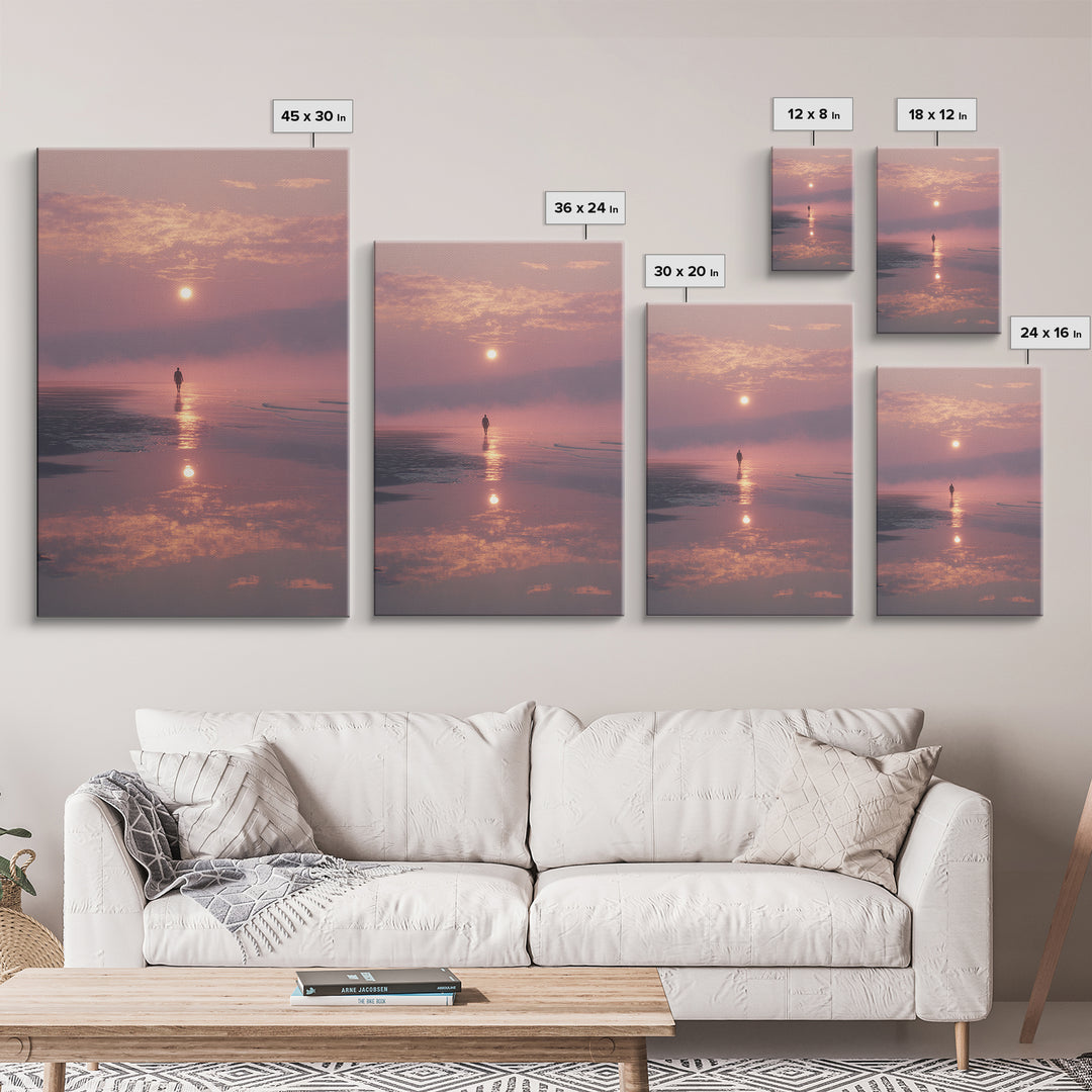 Dawn Walk Serenity – Framed Canvas Print – Christian Wall Art – Modern Christian Art – Christian Art Canvas – Christian Painting – Christia