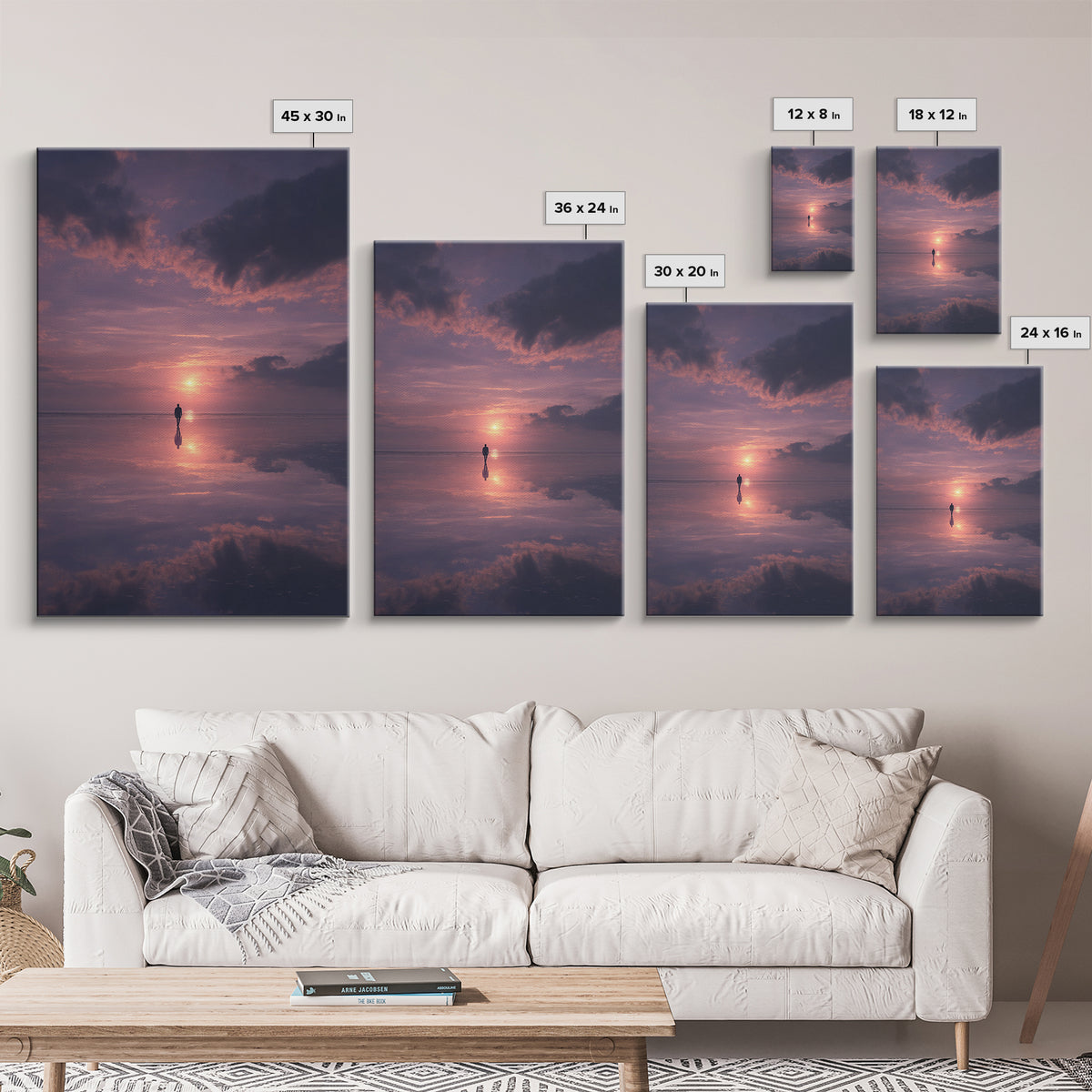 Twilight Solemn Journey, Framed Canvas Print, Christian Wall Art, Christian Art Canvas, Moody Christian Art, Christian Painting, Christian