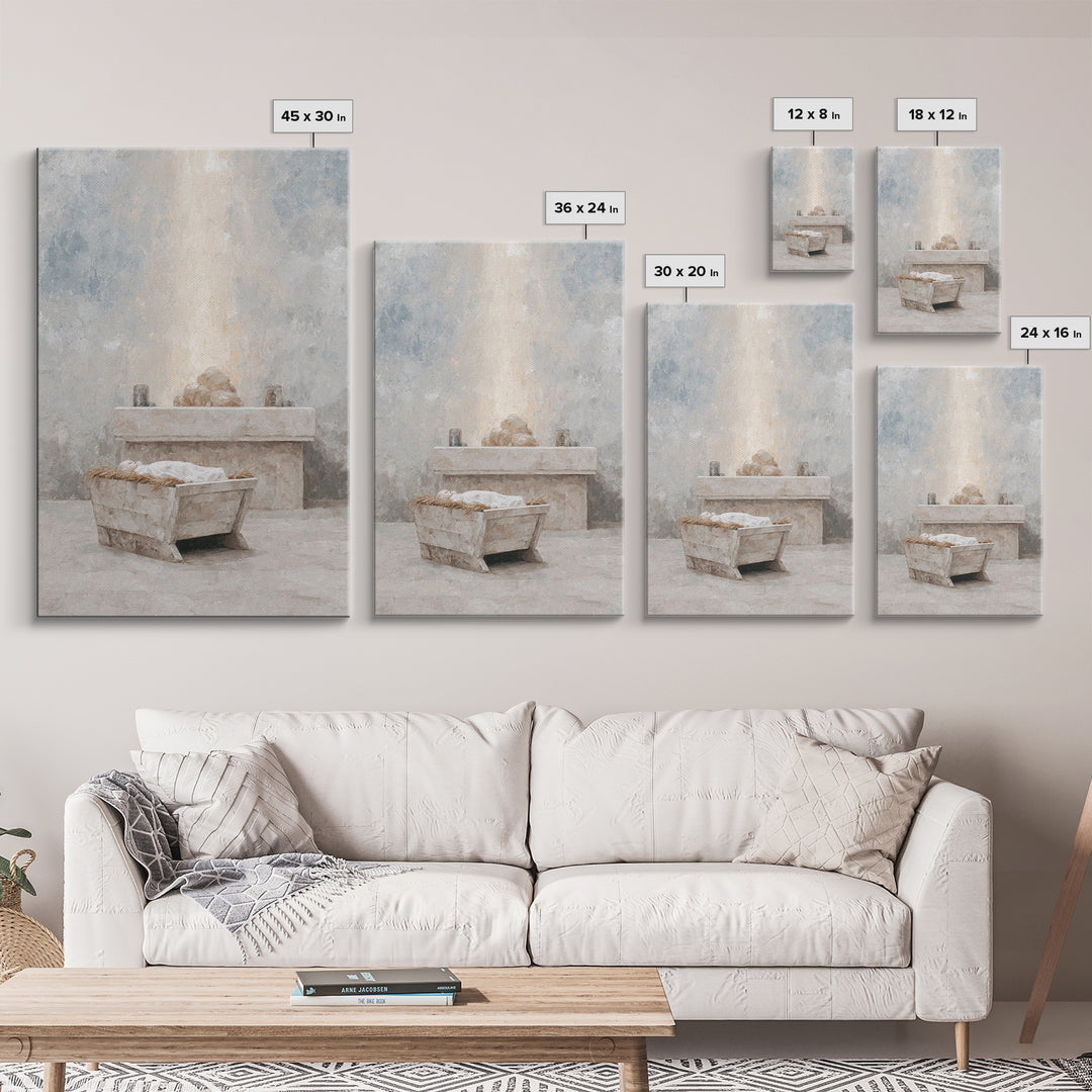 Silent Offering Stone – Framed Canvas Print – Christian Wall Art – Christian Art Canvas – Christmas Art Work – Subtle Christian Art – Chris