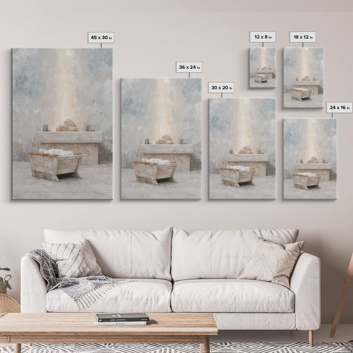 Silent Offering Stone – Framed Canvas Print – Christian Wall Art – Christian Art Canvas – Christmas Art Work – Subtle Christian Art – Chris