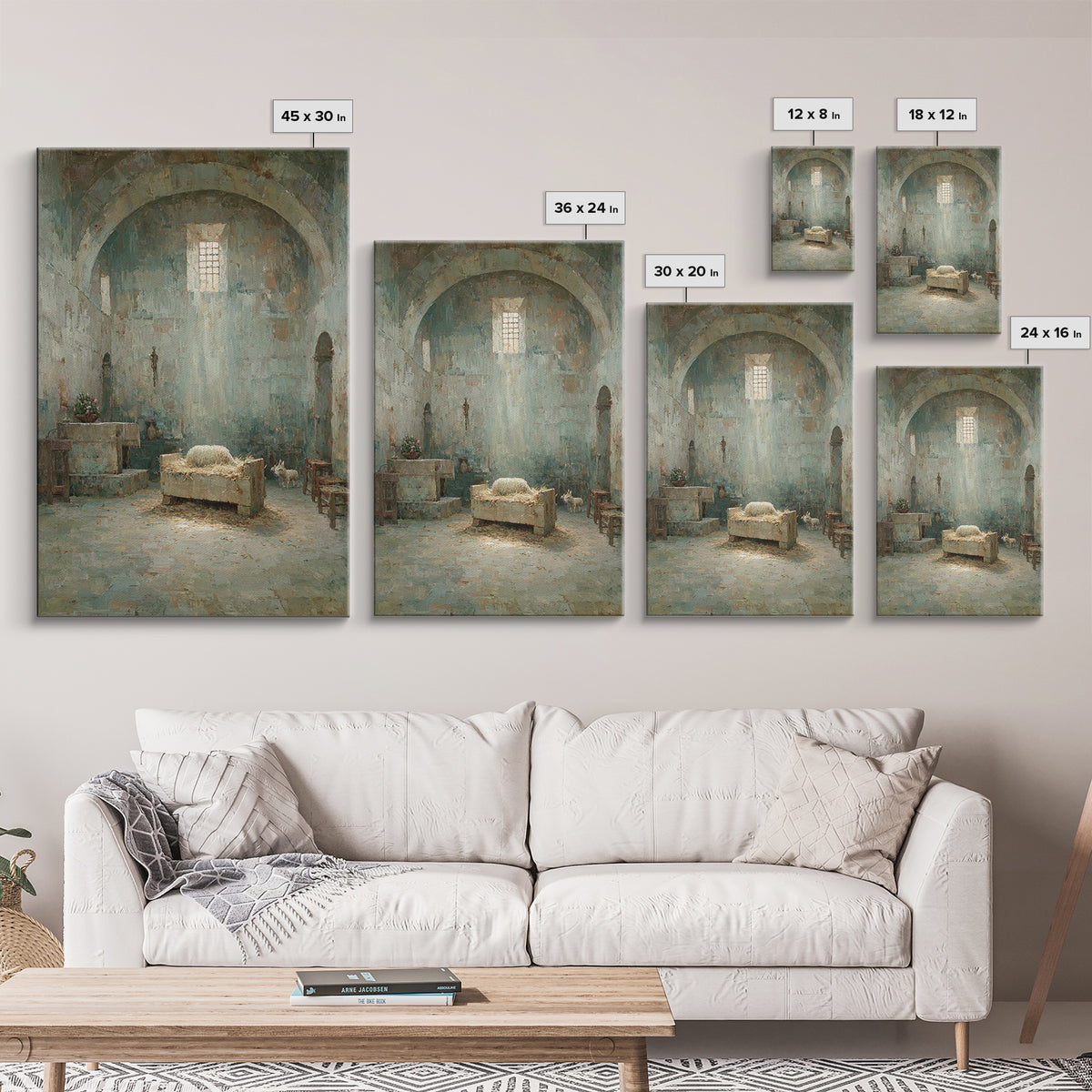 Sanctuary Manger Peace | Framed Canvas Print | Christian Wall Art | Vintage Christian Art | Christian Art Canvas | Christian Painting | Sub
