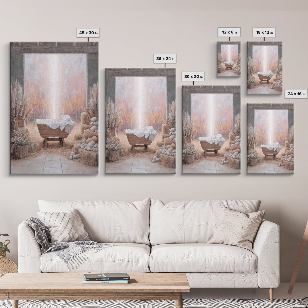 Manger Of Peace | Framed Canvas Print | Christian Wall Art | Christian Art Canvas | Christmas Art Prints | Framed Christmas Art | Christian