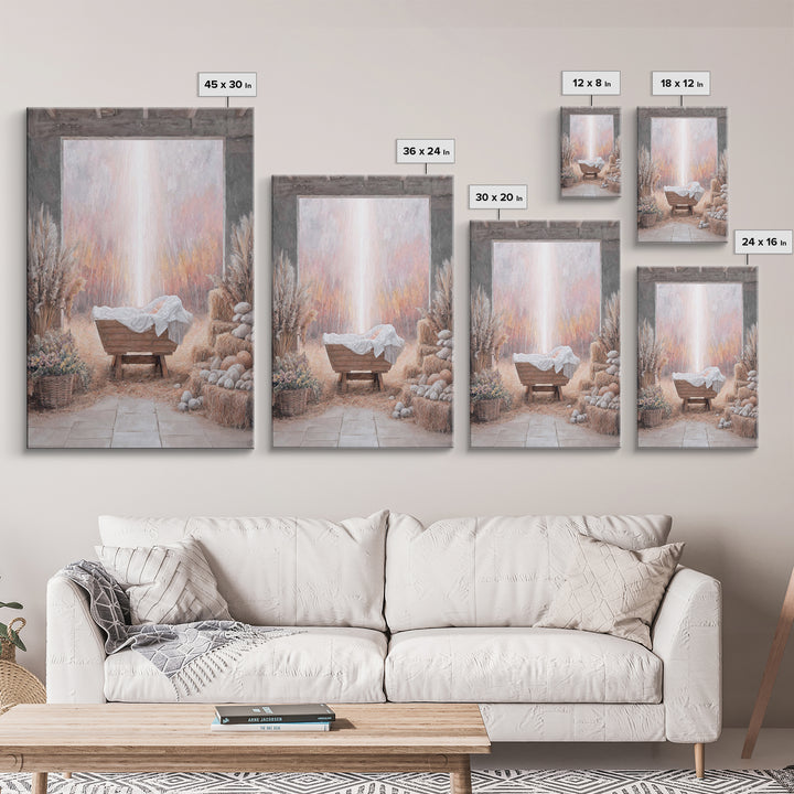 Manger Of Peace | Framed Canvas Print | Christian Wall Art | Christian Art Canvas | Christmas Art Prints | Framed Christmas Art | Christian