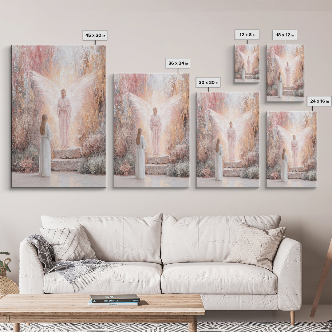 Angel’s Glad Tidings – Framed Canvas Print – Christian Wall Art – Christian Art Canvas – Modern Christian Art – Christian Gift – Christian