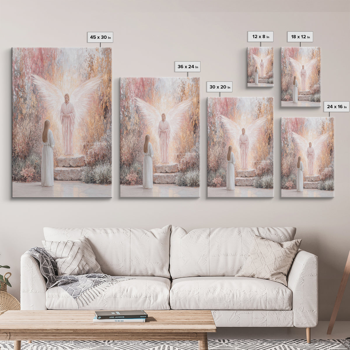 Angel’s Glad Tidings – Framed Canvas Print – Christian Wall Art – Christian Art Canvas – Modern Christian Art – Christian Gift – Christian