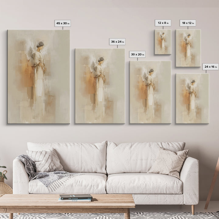 Silent Wings Blessing, Framed Canvas Print, Christian Wall Art, Christian Art Canvas, Christian Painting, Minimalist Christian Art, Christi