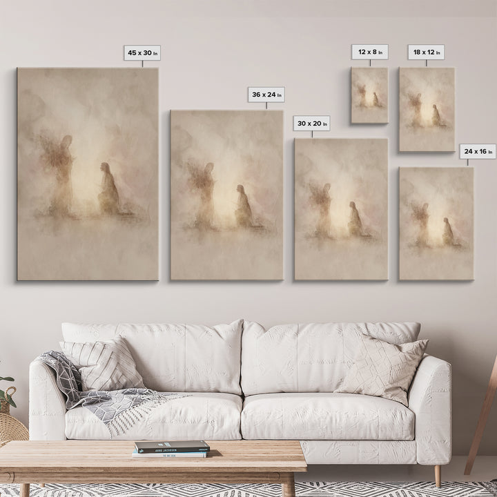 Radiant Faith Dawn – Framed Canvas Print – Christian Art – Christian Wall Art – Subtle Christian Art – Christian Painting – Christmas Art