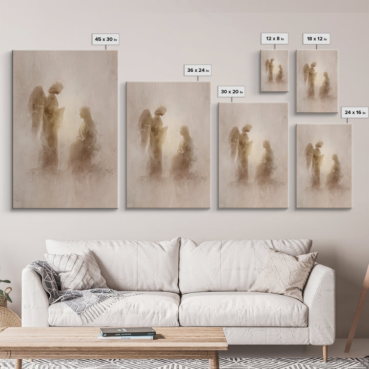 Sacred Encounter, Framed Canvas Print, Christian Wall Art, Christian Art Painting, Subtle Christian Art, Minimalist Christian Art, Christia