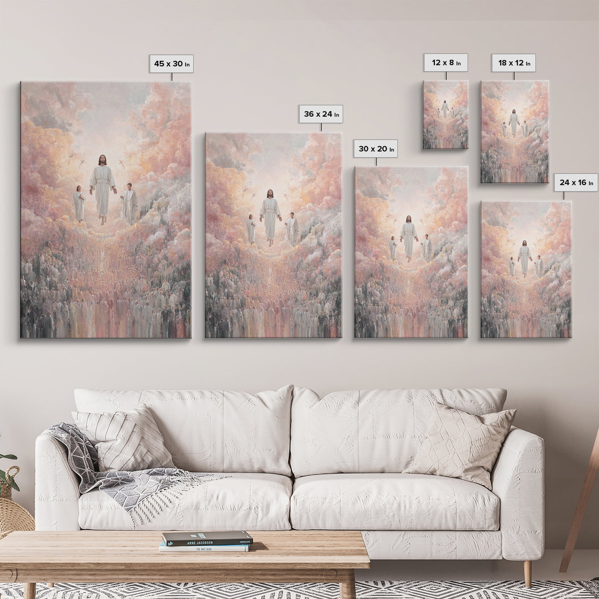 Heavenly Ascension – Framed Canvas Print – Christian Art Canvas – Large Christian Painting – Jesus Painting – Christian Wall Art – Christia