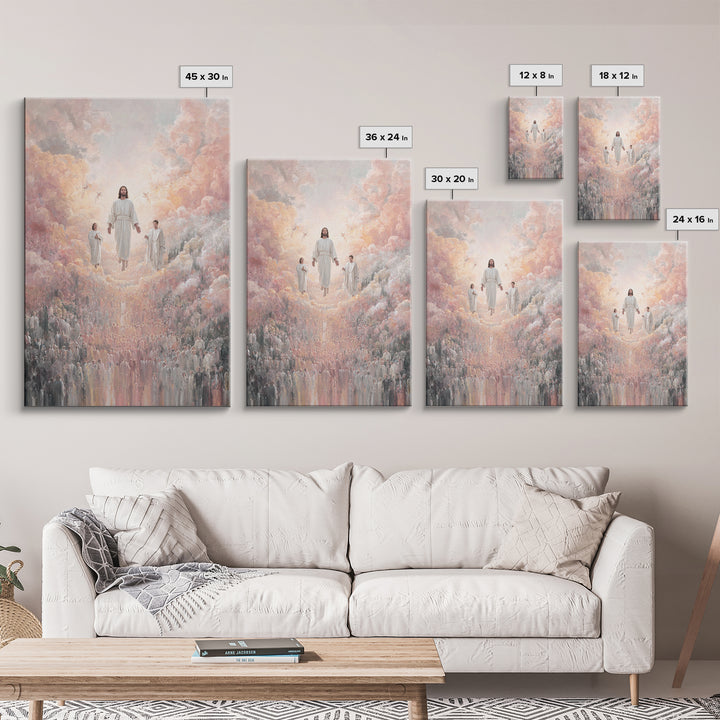 Heavenly Ascension – Framed Canvas Print – Christian Art Canvas – Large Christian Painting – Jesus Painting – Christian Wall Art – Christia