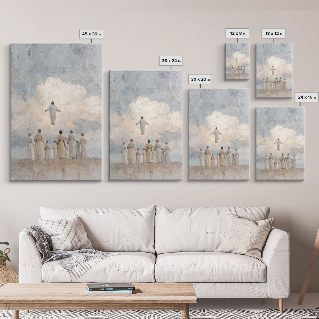 Clouds Of Glory, Framed Canvas Print, Christian Art Prints, Christian Wall Art, Jesus Painting Canvas, Modern Christian Art, Christian Chri