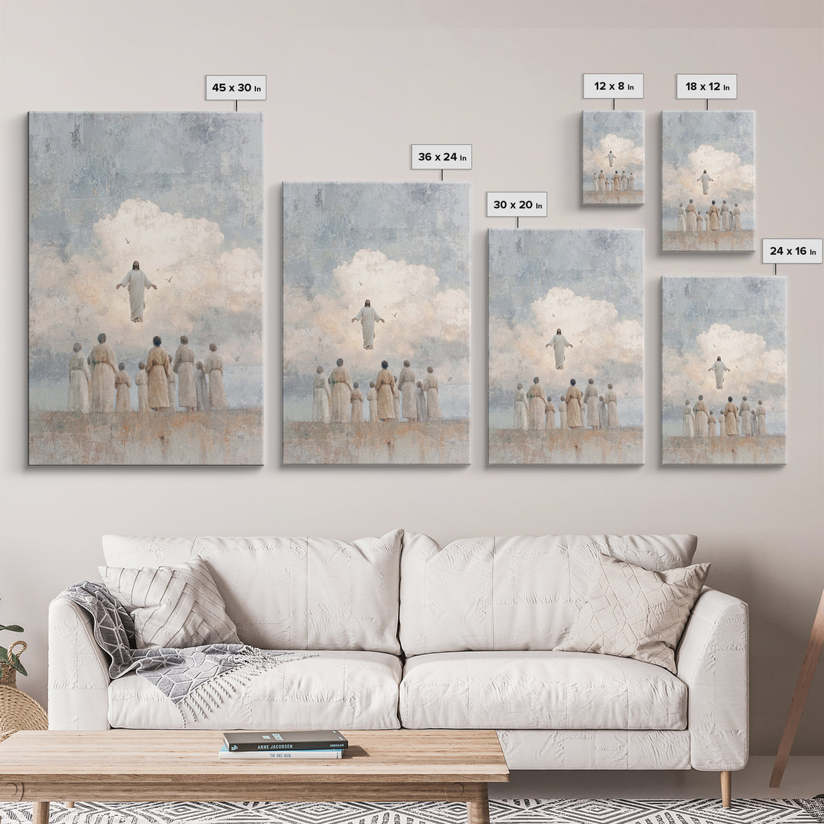 Clouds Of Glory, Framed Canvas Print, Christian Art Prints, Christian Wall Art, Jesus Painting Canvas, Modern Christian Art, Christian Chri