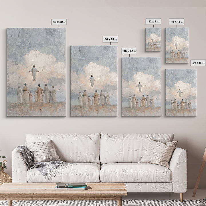 Clouds Of Glory, Framed Canvas Print, Christian Art Prints, Christian Wall Art, Jesus Painting Canvas, Modern Christian Art, Christian Chri