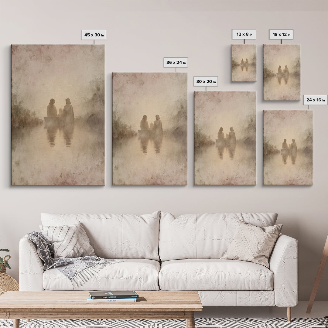 Baptism Light, Framed Canvas Print, Christian Wall Art, Christian Art Painting, Subtle Christian Paintings, Large Christian Art, Christian