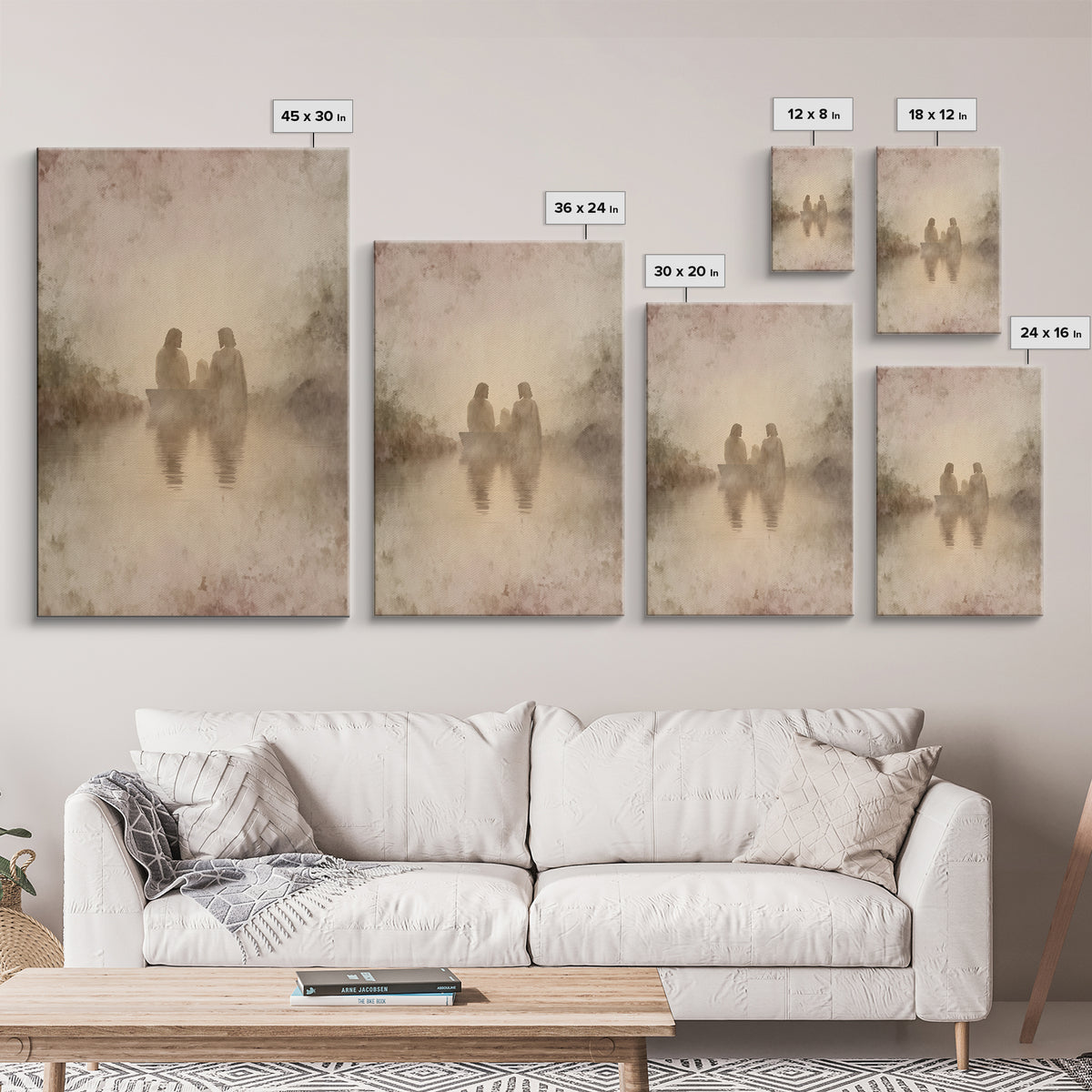Baptism Light, Framed Canvas Print, Christian Wall Art, Christian Art Painting, Subtle Christian Paintings, Large Christian Art, Christian