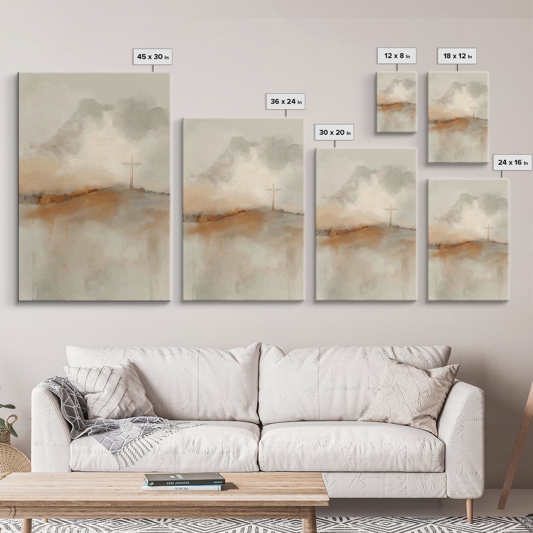 Valley Of Mercy – Framed Canvas Print – Christian Wall Art – Minimalist Christian Art – Christian Art Canvas – Subtle Christian Art – Chris