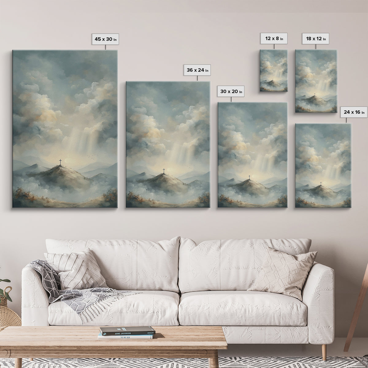Heaven’s Summit | Framed Canvas Print | Christian Art Canvas | Christian Wall Art | Large Christian Art | Modern Christian Painting | Chris