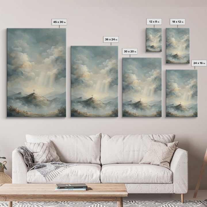 Heaven’s Summit | Framed Canvas Print | Christian Art Canvas | Christian Wall Art | Large Christian Art | Modern Christian Painting | Chris