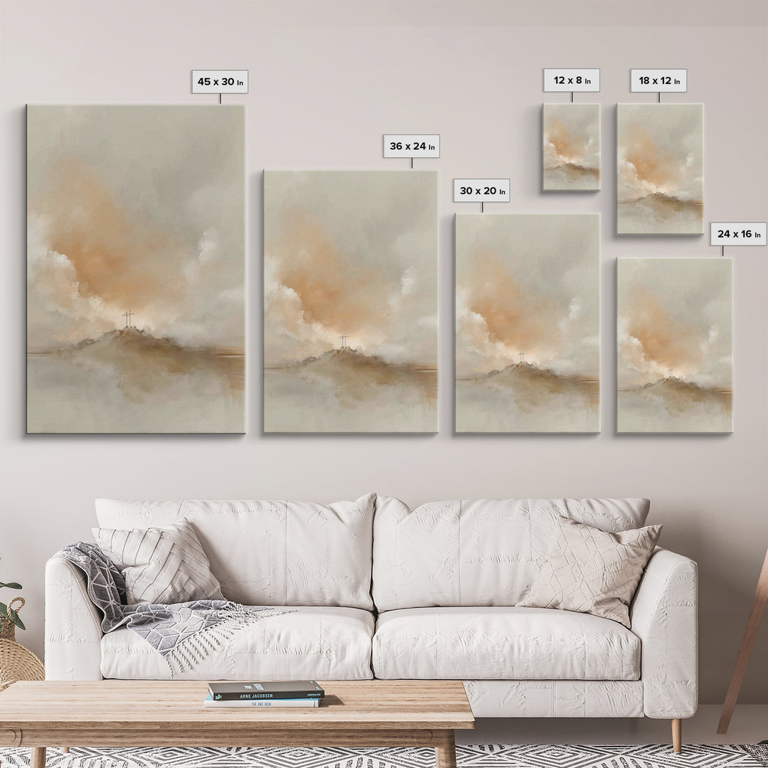 Cross Of Promise – Framed Canvas Print – Christian Art Work – Christian Wall Art – Abstract Christian Art – Christian Art Canvas – Christia