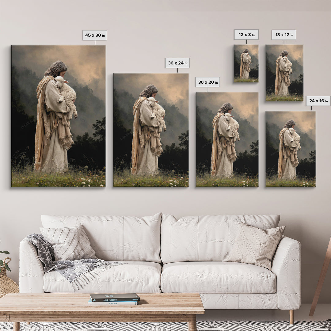 Pasture Keeper – Framed Canvas Print – Christian Art Canvas – Christian Wall Art – Vintage Christian Art – Christian Paintings – Christian