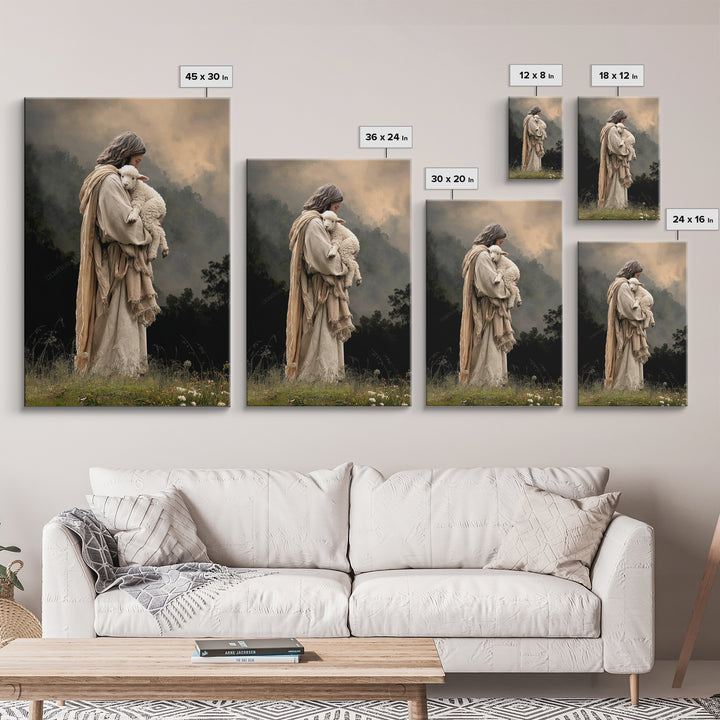 Pasture Keeper – Framed Canvas Print – Christian Art Canvas – Christian Wall Art – Vintage Christian Art – Christian Paintings – Christian