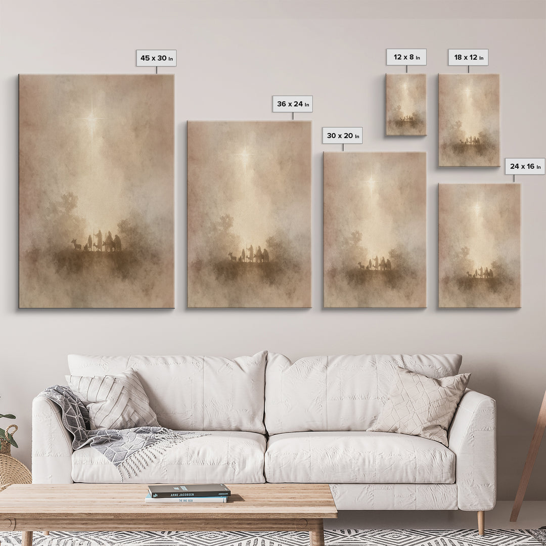 Guiding Light | Framed Canvas Print | Christian Wall Art | Christmas Art Prints | Christian Art Canvas | Subtle Christian Art | Christian C