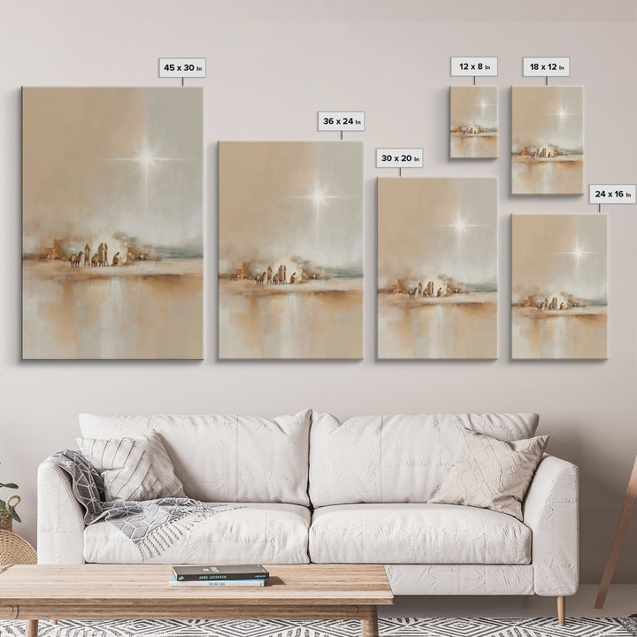 Bethlehem Journey, Framed Canvas Print, Christian Art Canvas, Christmas Art Prints, Christian Christmas Art, Subtle Christian Paintings, Ch