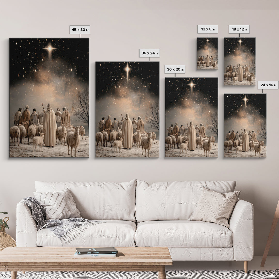 Bethlehem Plains | Framed Canvas Print | Christmas Art Prints | Christian Art Canvas | Christian Wall Art | Vintage Christian Art | Christi